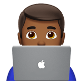 Man Technologist Emoji with Medium-Dark Skin Tone, Apple style