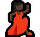 Woman Dancing Emoji with Dark Skin Tone, Microsoft style