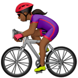 Woman Biking Emoji with Medium-Dark Skin Tone, Apple style