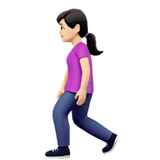 Woman Walking Emoji with Light Skin Tone, Apple style