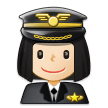 Woman Pilot Emoji with Light Skin Tone, Samsung style