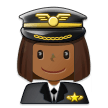Woman Pilot Emoji with Medium-Dark Skin Tone, Samsung style