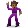 Man Dancing Emoji with Medium-Dark Skin Tone, Samsung style