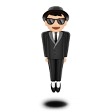 Man in Suit Levitating Emoji with Light Skin Tone, Apple style