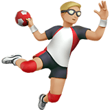 Man Playing Handball Emoji with Medium-Light Skin Tone, Apple style