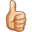 Thumbs Up Emoji with Light Skin Tone, Samsung style