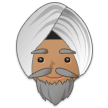 Man Wearing Turban Emoji with Medium Skin Tone, Samsung style