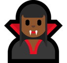 Woman Vampire Emoji with Medium-Dark Skin Tone, Microsoft style