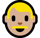 Man Emoji with Medium-Light Skin Tone, Microsoft style
