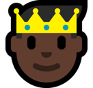 Prince Emoji with Dark Skin Tone, Microsoft style
