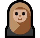 Woman with Headscarf Emoji with Medium-Light Skin Tone, Microsoft style