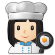 Woman Cook Emoji with Light Skin Tone, Samsung style