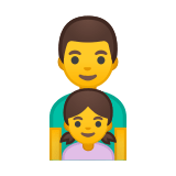 Family: Man, Girl Emoji, Google style
