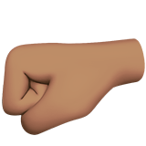 Left-Facing Fist Emoji with Medium Skin Tone, Apple style