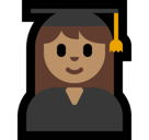 Woman Student Emoji with Medium Skin Tone, Microsoft style
