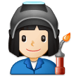 Woman Factory Worker Emoji with Light Skin Tone, Samsung style