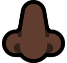 Nose Emoji with Dark Skin Tone, Microsoft style