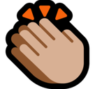 Clapping Hands Emoji with Medium-Light Skin Tone, Microsoft style