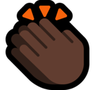 Clapping Hands Emoji with Dark Skin Tone, Microsoft style