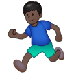 Person Running Emoji with Dark Skin Tone, Samsung style
