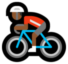 Man Biking Emoji with Medium-Dark Skin Tone, Microsoft style