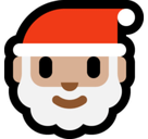Santa Claus Emoji with Medium-Light Skin Tone, Microsoft style