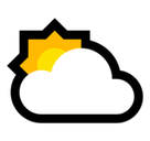 Sun Behind Large Cloud Emoji, Microsoft style