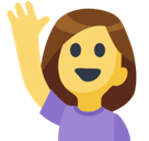 Woman Raising Hand Emoji, Facebook style
