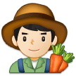 Man Farmer Emoji with Light Skin Tone, Samsung style
