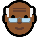 Old Man Emoji with Medium-Dark Skin Tone, Microsoft style