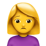 Woman Frowning Emoji, Apple style