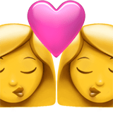 Kiss: Woman, Woman Emoji, Apple style