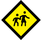 Children Crossing Emoji, Microsoft style