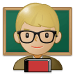 Man Teacher Emoji with Medium-Light Skin Tone, Samsung style