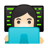 Woman Technologist Emoji with Light Skin Tone, Google style