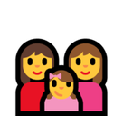 Family: Woman, Woman, Girl Emoji, Microsoft style