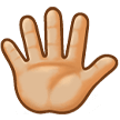 Hand with Fingers Splayed Emoji with Medium-Light Skin Tone, Samsung style