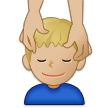 Man Getting Massage Emoji with Medium-Light Skin Tone, Samsung style