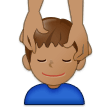 Man Getting Massage Emoji with Medium Skin Tone, Samsung style