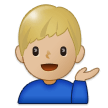 Man Tipping Hand Emoji with Medium-Light Skin Tone, Samsung style