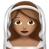 Bride with Veil Emoji with Medium Skin Tone, Apple style