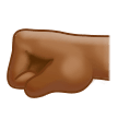 Left-Facing Fist Emoji with Medium-Dark Skin Tone, Samsung style