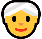 Woman Wearing Turban Emoji, Microsoft style