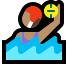 Woman Playing Water Polo Emoji with Medium Skin Tone, Microsoft style