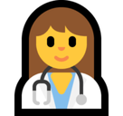 Woman Health Worker Emoji, Microsoft style