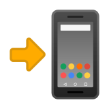 Mobile Phone with Arrow Emoji, Google style