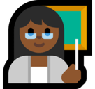 Woman Teacher Emoji with Medium-Dark Skin Tone, Microsoft style