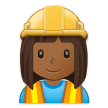 Woman Construction Worker Emoji with Medium-Dark Skin Tone, Samsung style