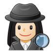 Woman Detective Emoji with Light Skin Tone, Samsung style