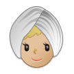 Woman Wearing Turban Emoji with Medium-Light Skin Tone, Samsung style